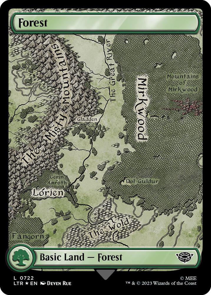 Forest 722 (Universes Beyond: The Lord of the Rings: Tales of Middle-earth)  - Full Art Surge Foil | Good Games Adelaide SA