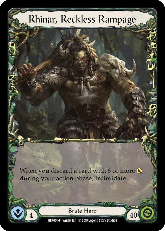 Rhinar, Reckless Rampage [HER001-P] (Promo)  1st Edition Cold Foil | Good Games Adelaide SA