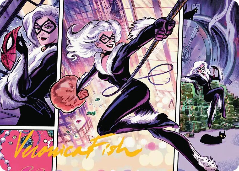 Black Cat Cunning Thief Art Card Gold Stamped Signature 44 (Art Series: Marvel's Spider-Man)  | Good Games Adelaide SA