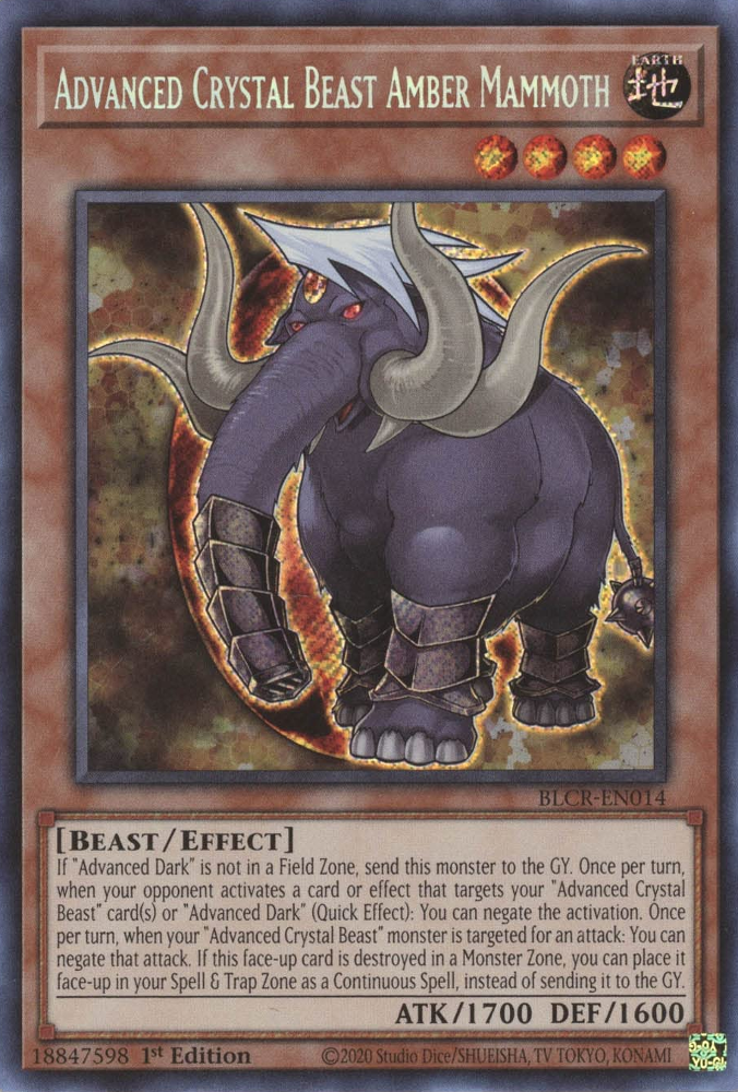 Advanced Crystal Beast Amber Mammoth [BLCR-EN014] Secret Rare | Good Games Adelaide SA