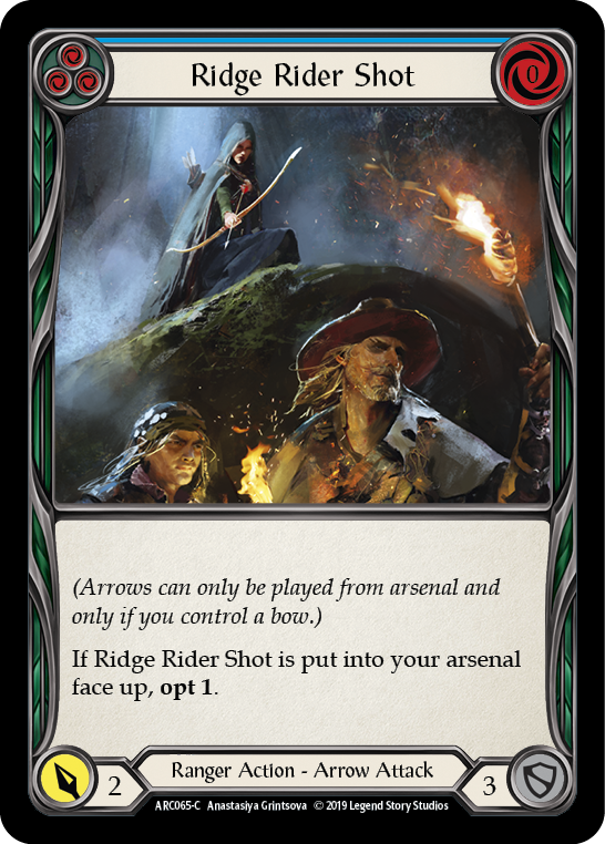 Ridge Rider Shot (Blue) [ARC065-C] 1st Edition Rainbow Foil | Good Games Adelaide SA