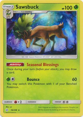 Sawsbuck (16/236) (Build & Battle Box Exclusive) [Sun & Moon: Cosmic Eclipse] | Good Games Adelaide SA