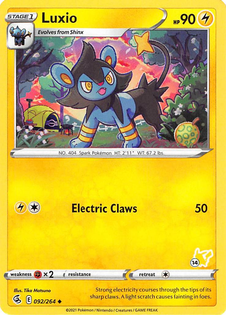 Luxio (092/264) (Pikachu Stamp #14) [Battle Academy 2022] | Good Games Adelaide SA