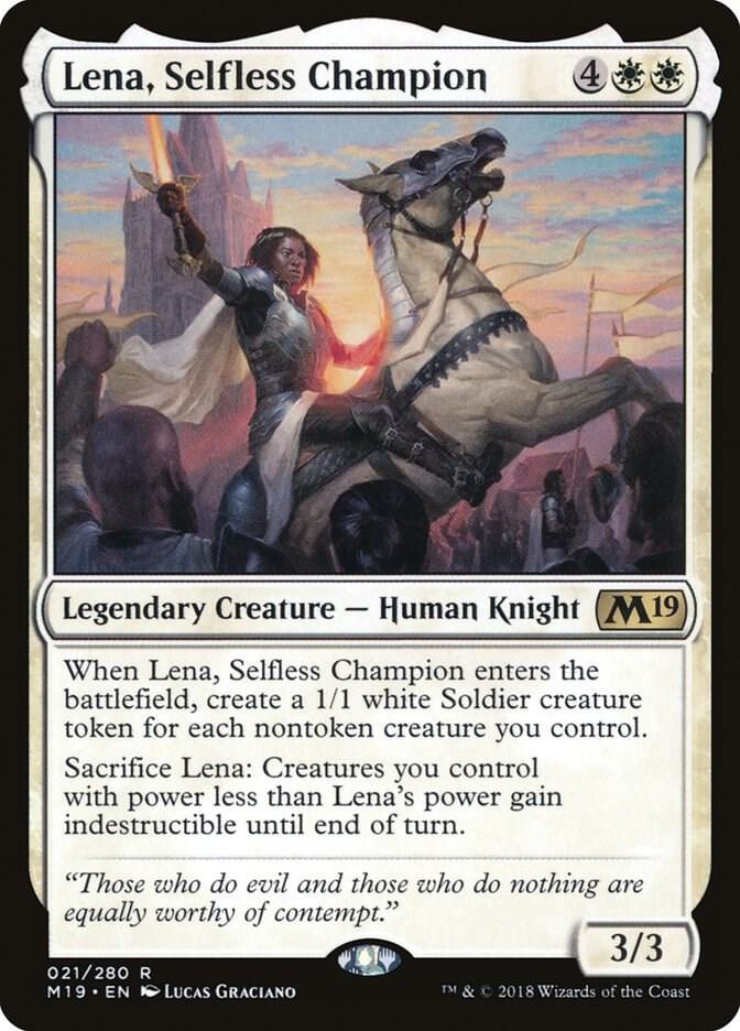 Lena, Selfless Champion 21 (Core Set 2019)  - Foil | Good Games Adelaide SA