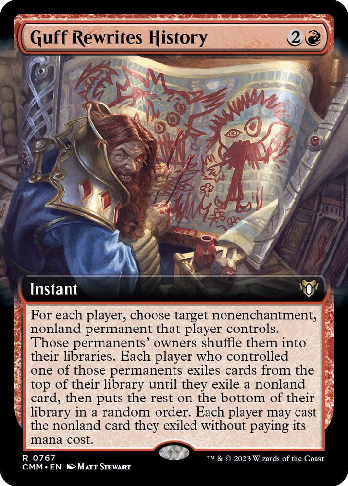Guff Rewrites History 767 (Commander Masters)  - Extended Art Foil | Good Games Adelaide SA