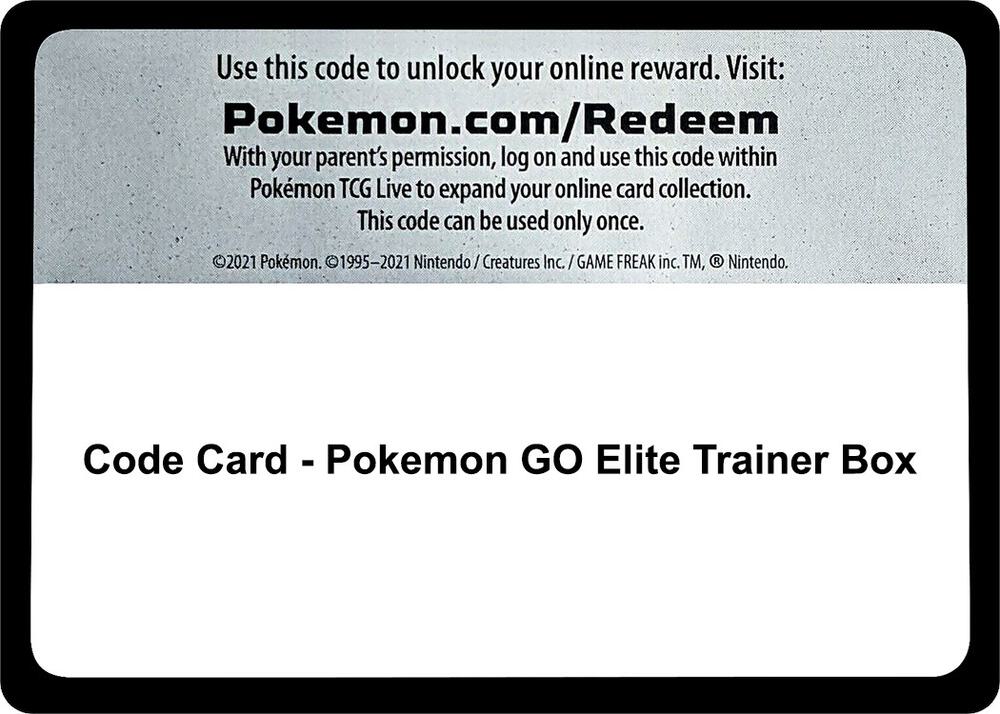 Code Card Pokemon GO Elite Trainer Box  (Pokemon GO)  | Good Games Adelaide SA