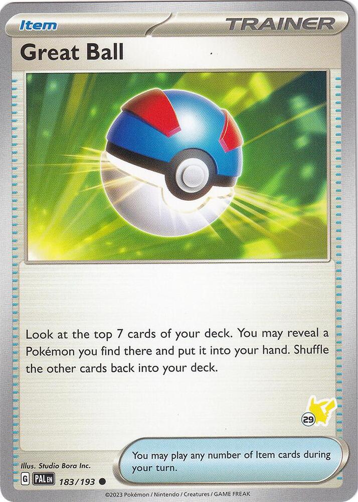 Great Ball Pikachu 29 183/193 (Battle Academy 2024)  | Good Games Adelaide SA