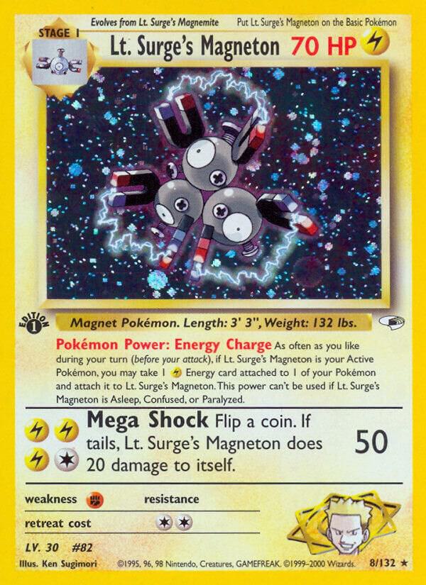 Lt. Surge's Magneton 008/132 (Gym Heroes)  - 1st Edition Holofoil | Good Games Adelaide SA