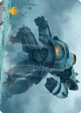 Depth Charge Colossus Art Card Gold Stamped Planeswalker Symbol 14 (Art Series: The Brothers' War)  | Good Games Adelaide SA