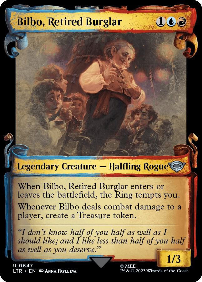 Bilbo, Retired Burglar 647 (Universes Beyond: The Lord of the Rings: Tales of Middle-earth)  - Showcase Scroll Foil | Good Games Adelaide SA