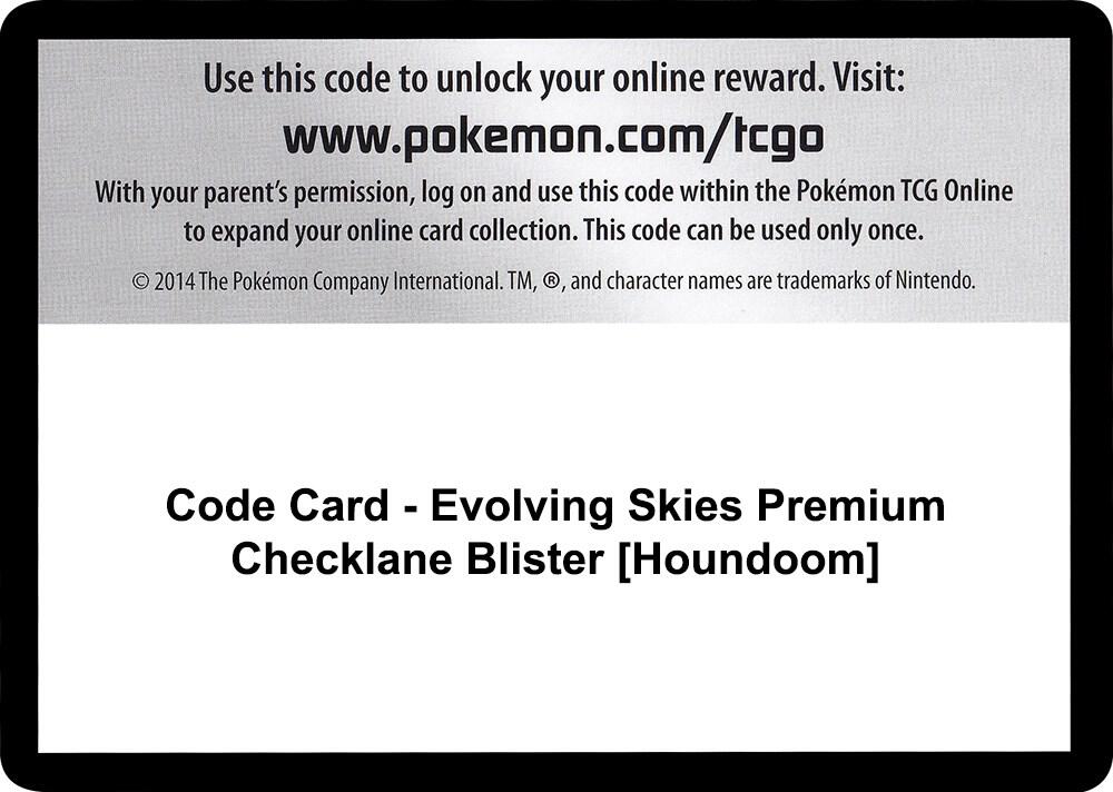 Code Card Evolving Skies Premium Checklane Blister Houndoom  (SWSH07: Evolving Skies)  | Good Games Adelaide SA