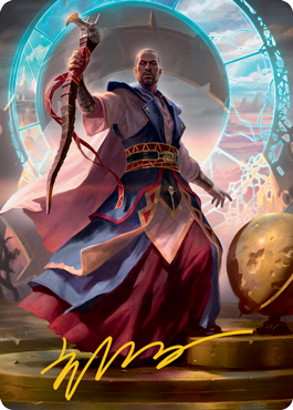 Teferi, Who Slows the Sunset Art Card (Gold-Stamped Signature) [Innistrad: Midnight Hunt Art Series] | Good Games Adelaide SA