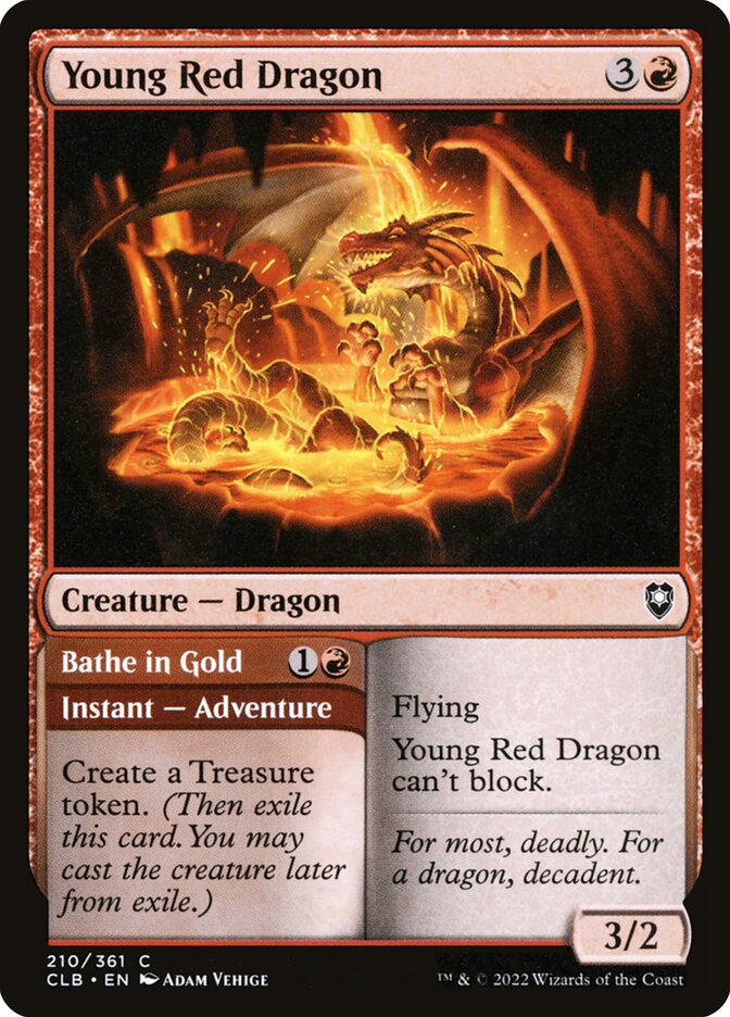 Young Red Dragon // Bathe in Gold 210 (Commander Legends: Battle for Baldur's Gate)  - Foil | Good Games Adelaide SA
