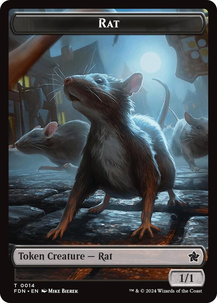 Rat 0014 Zombie Double Sided Token 14 // 15 (Foundations)  | Good Games Adelaide SA
