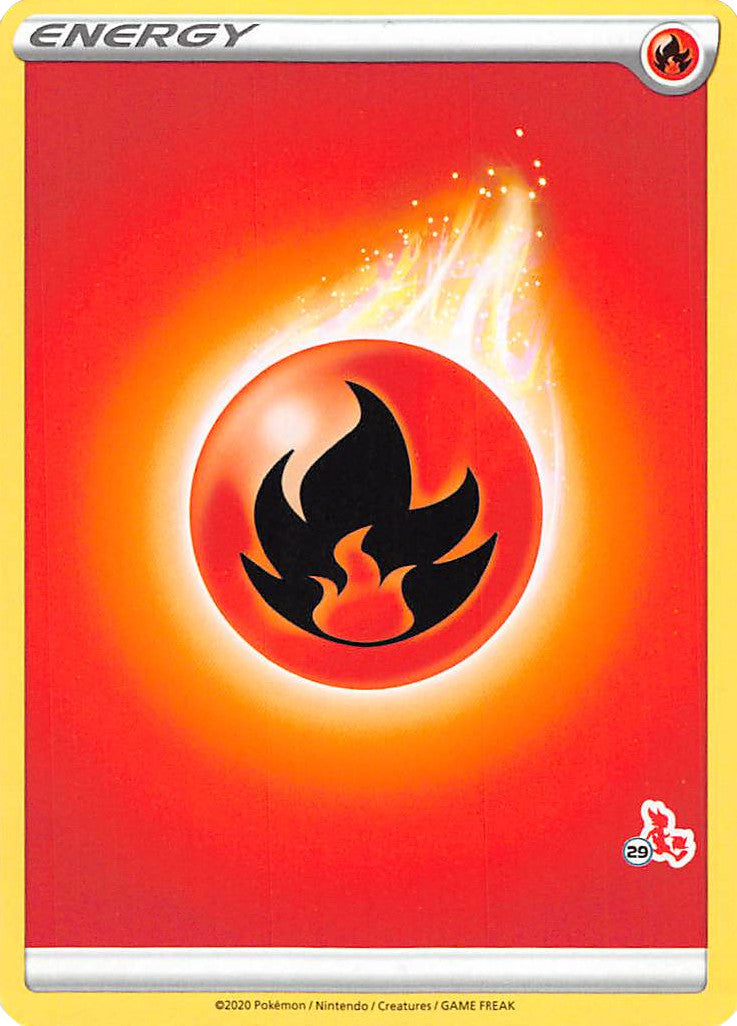 Fire Energy (Cinderace Stamp #29) [Battle Academy 2022] | Good Games Adelaide SA
