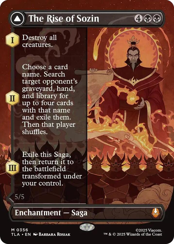 The Rise of Sozin Borderless 356 (Avatar: The Last Airbender)  - Foil | Good Games Adelaide SA