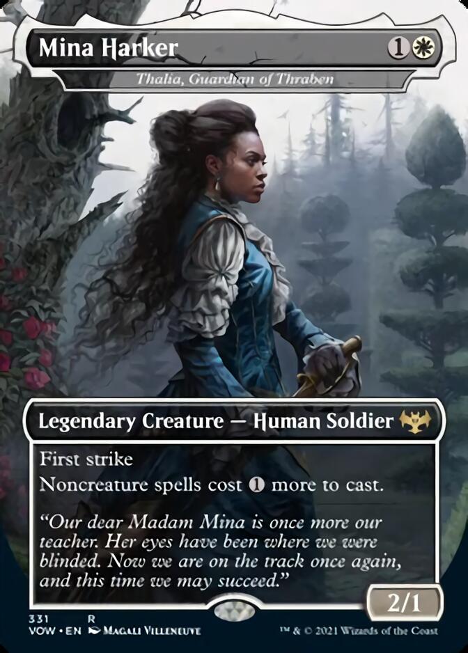 Mina Harker - Thalia, Guardian of Thraben (Borderless) (Dracula Series) [Innistrad: Crimson Vow] | Good Games Adelaide SA