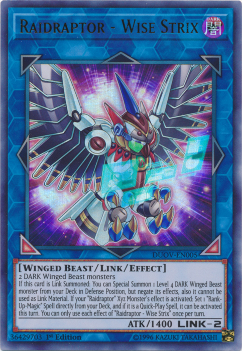 Raidraptor - Wise Strix [DUOV-EN005] Ultra Rare | Good Games Adelaide SA