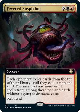 Fevered Suspicion Extended Art 316 (Commander: Adventures in the Forgotten Realms)  | Good Games Adelaide SA