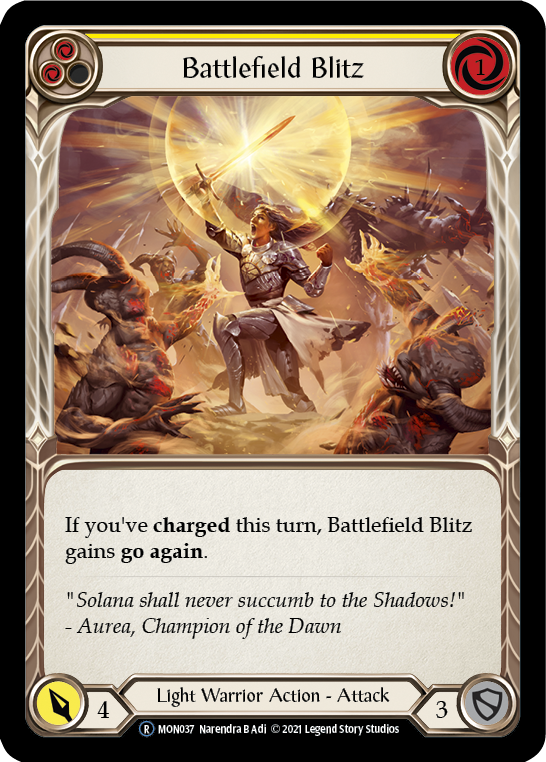 Battlefield Blitz (Yellow) [U-MON037-RF] Unlimited Rainbow Foil | Good Games Adelaide SA