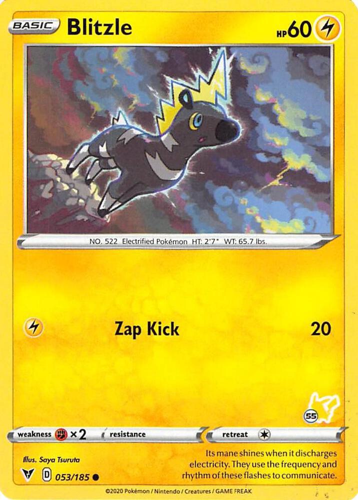 Blitzle 053 185 55 Pikachu Stamped 053/185 (Battle Academy 2022)  | Good Games Adelaide SA