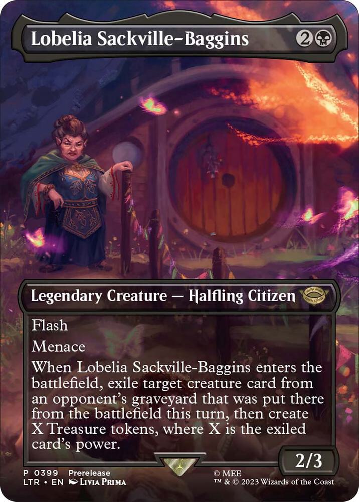 Lobelia Sackville-Baggins 399 (Universes Beyond: The Lord of the Rings: Tales of Middle-earth)  - Borderless Foil | Good Games Adelaide SA