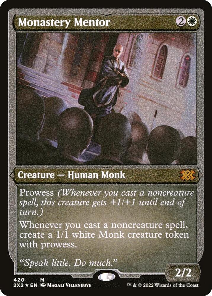Monastery Mentor Foil Etched 420 (Double Masters 2022)  - Foil | Good Games Adelaide SA