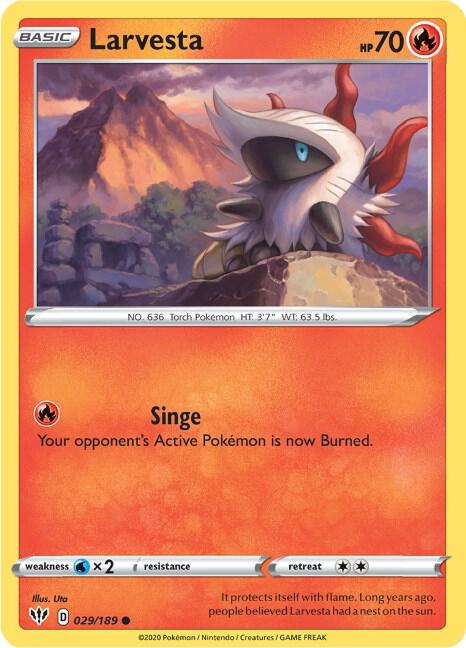 Larvesta 029/189 (SWSH03: Darkness Ablaze)  | Good Games Adelaide SA