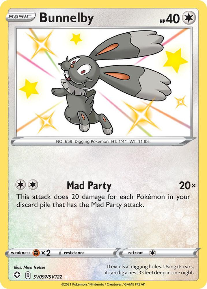 Bunnelby SV097/SV122 (Shining Fates: Shiny Vault)  - Holofoil | Good Games Adelaide SA