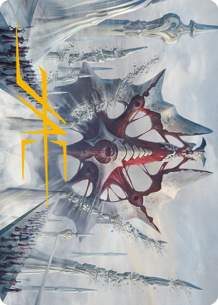 Mondrak, Glory Dominus Art Card (Gold-Stamped Signature) [Phyrexia: All Will Be One Art Series] | Good Games Adelaide SA