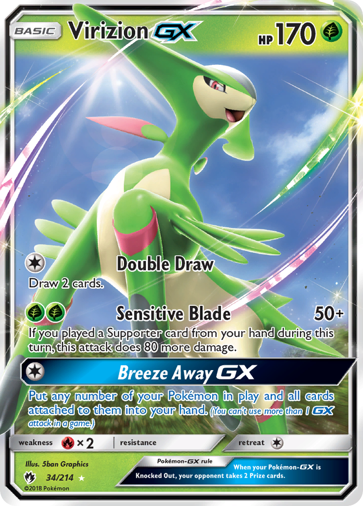 Virizion GX (34/214) [Sun & Moon: Lost Thunder] | Good Games Adelaide SA