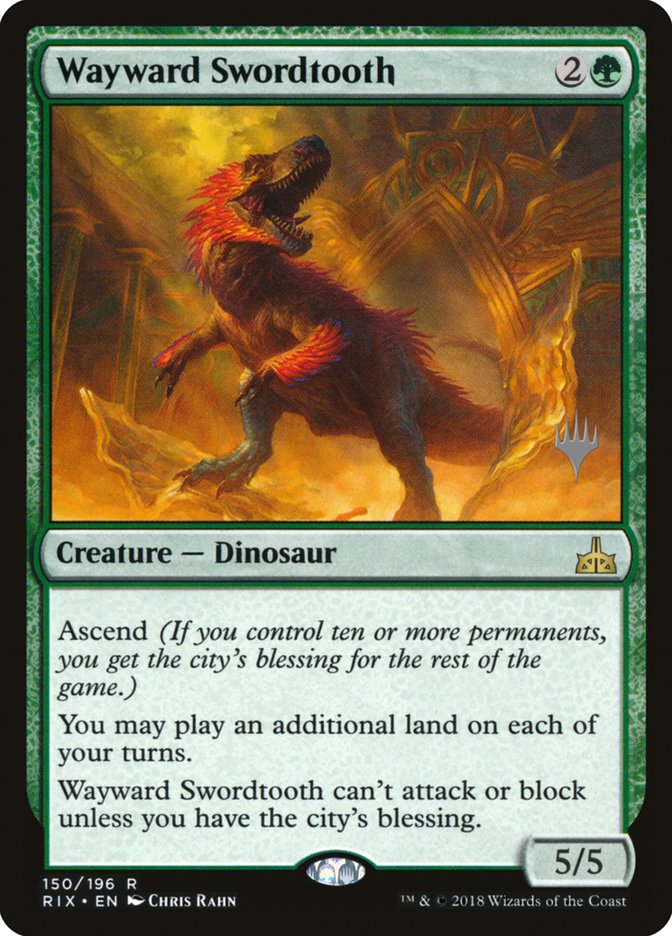 Wayward Swordtooth [Rivals of Ixalan Promos] | Good Games Adelaide SA