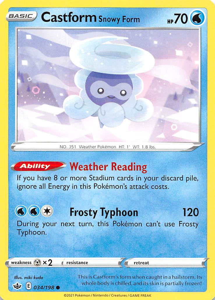 Castform Snowy Form (034/198) [Sword & Shield: Chilling Reign] | Good Games Adelaide SA