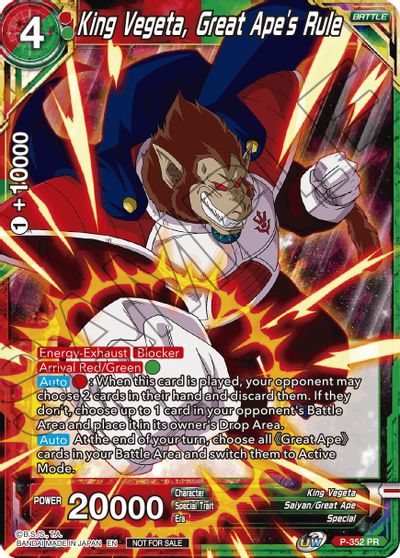 King Vegeta, Great Ape's Rule (P-352) [Tournament Promotion Cards] | Good Games Adelaide SA