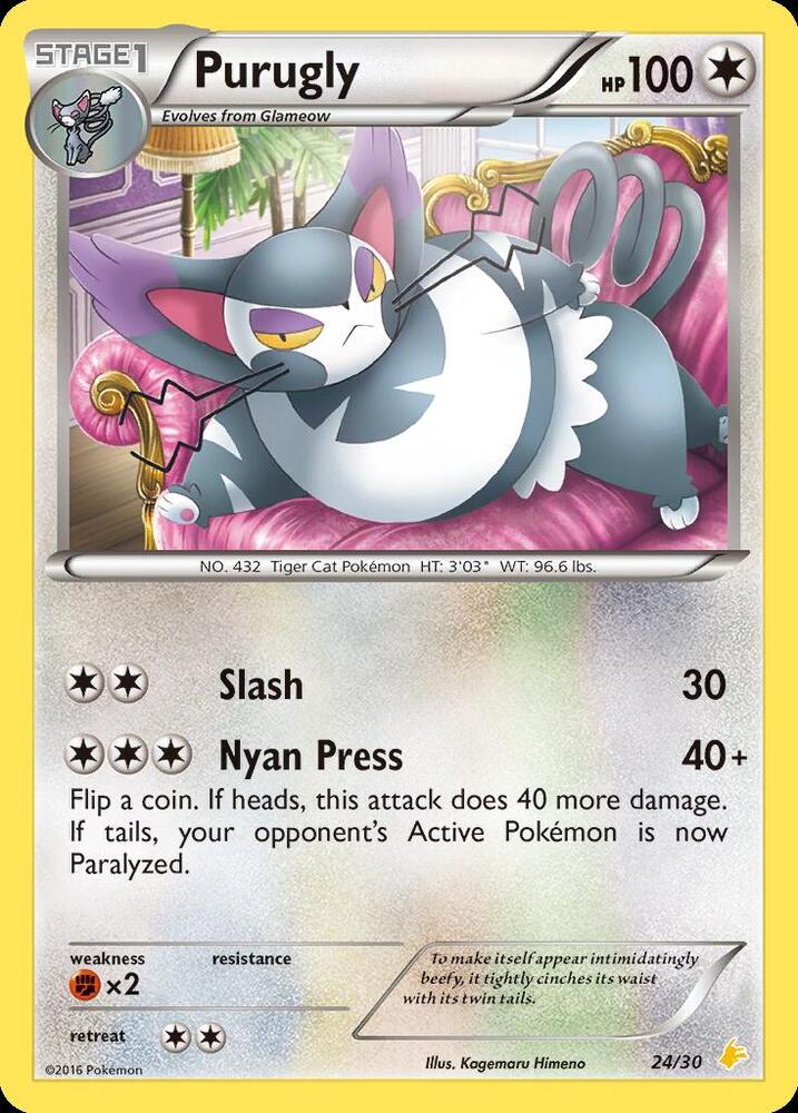 Purugly 24 24/30 (XY Trainer Kit: Pikachu Libre & Suicune)  | Good Games Adelaide SA