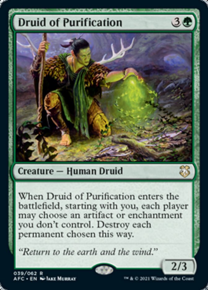 Druid of Purification [Dungeons & Dragons: Adventures in the Forgotten Realms Commander] | Good Games Adelaide SA