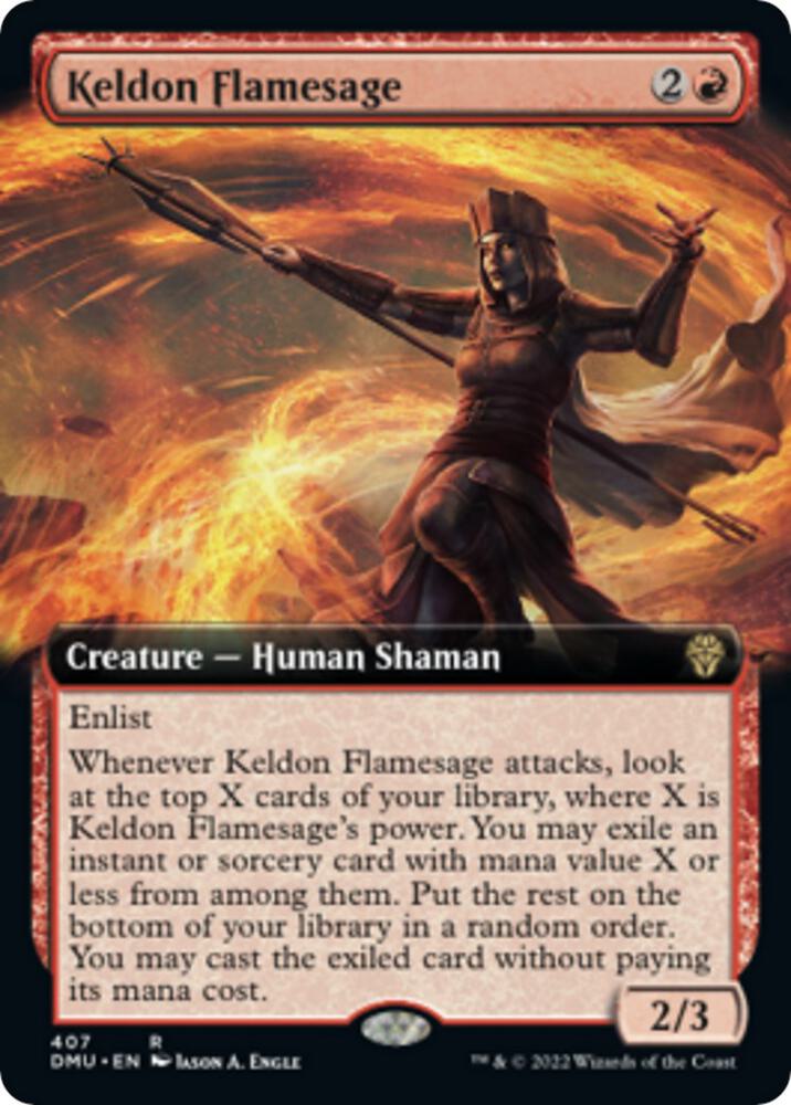 Keldon Flamesage Extended Art 407 (Dominaria United)  | Good Games Adelaide SA