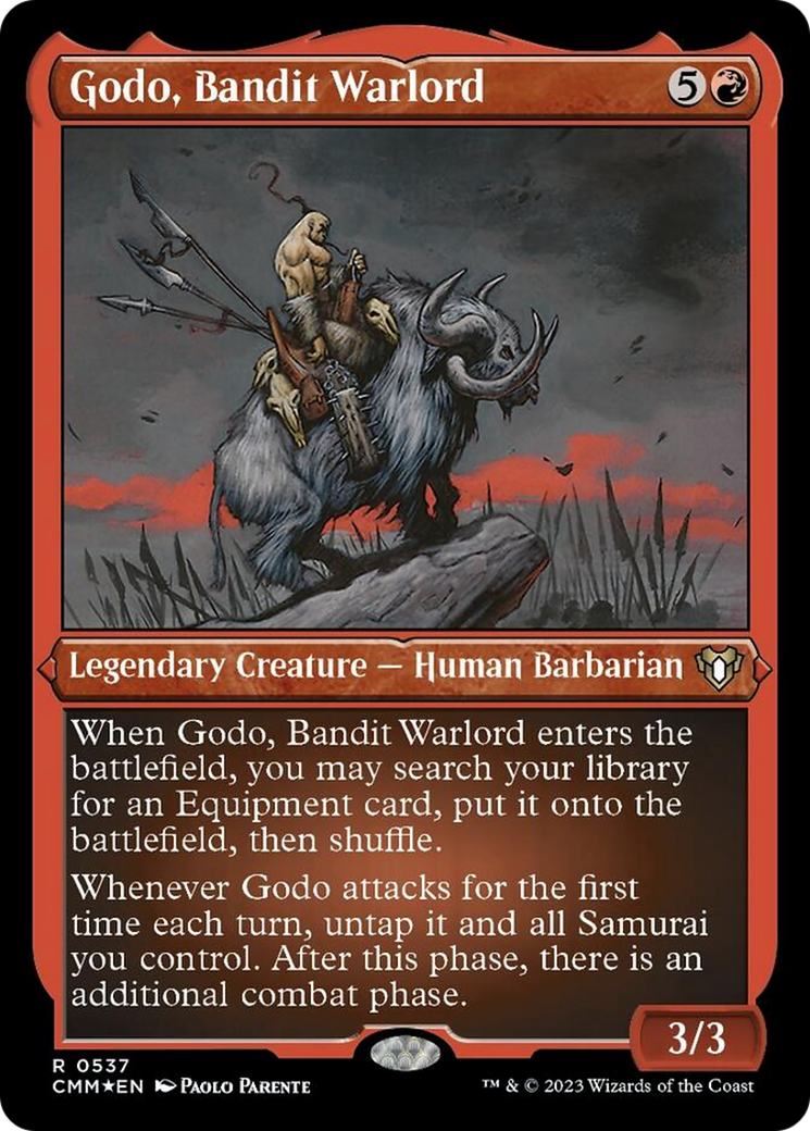 Godo, Bandit Warlord (Foil Etched) [Commander Masters] | Good Games Adelaide SA