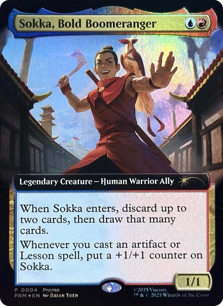 Sokka Bold Boomeranger Extended Art 4 (Media Promos)  - Foil | Good Games Adelaide SA