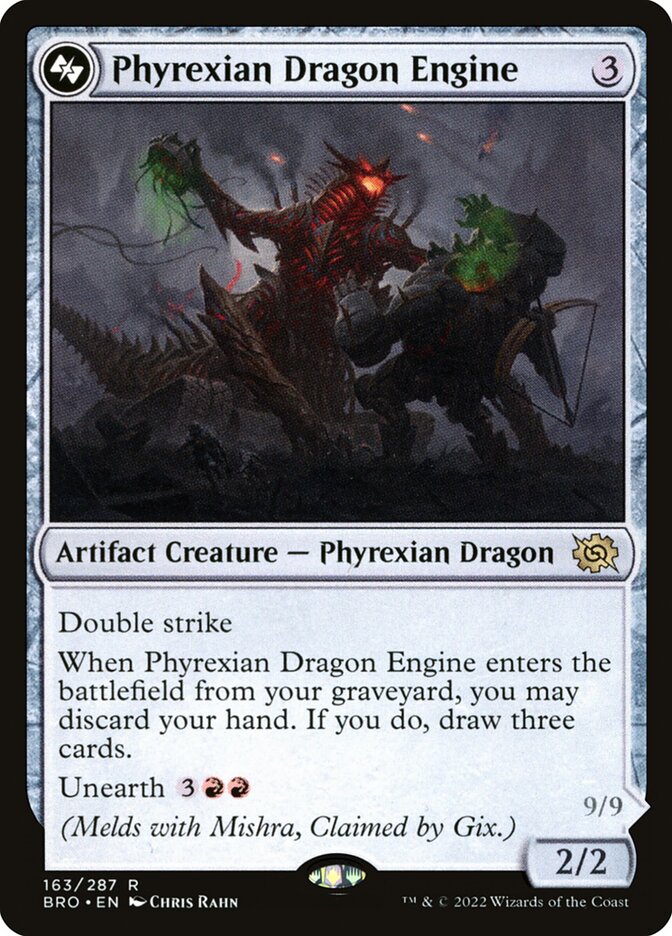 Phyrexian Dragon Engine 163 (The Brothers' War)  - Foil | Good Games Adelaide SA