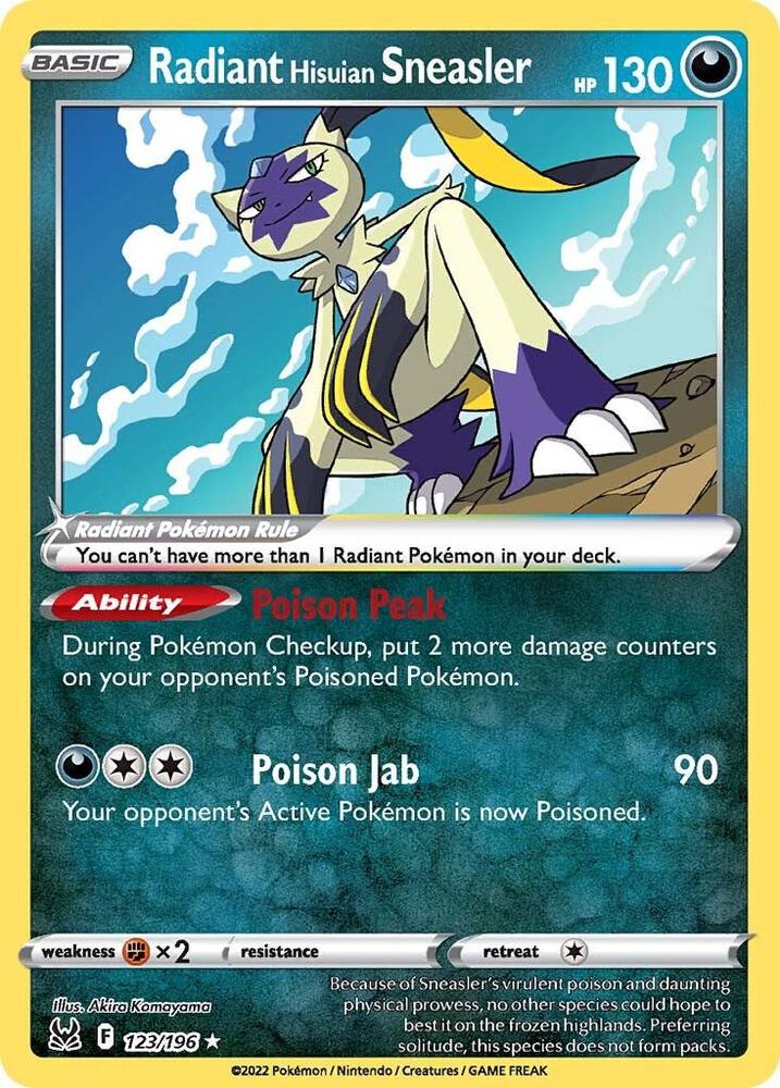 Radiant Hisuian Sneasler 123/196 (SWSH11: Lost Origin)  - Holofoil | Good Games Adelaide SA