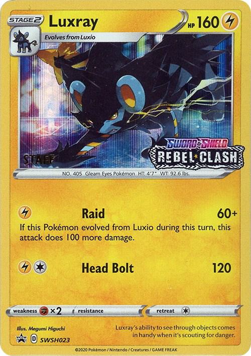 Luxray Prerelease Staff SWSH023 (SWSH: Sword & Shield Promo Cards)  - Holofoil | Good Games Adelaide SA