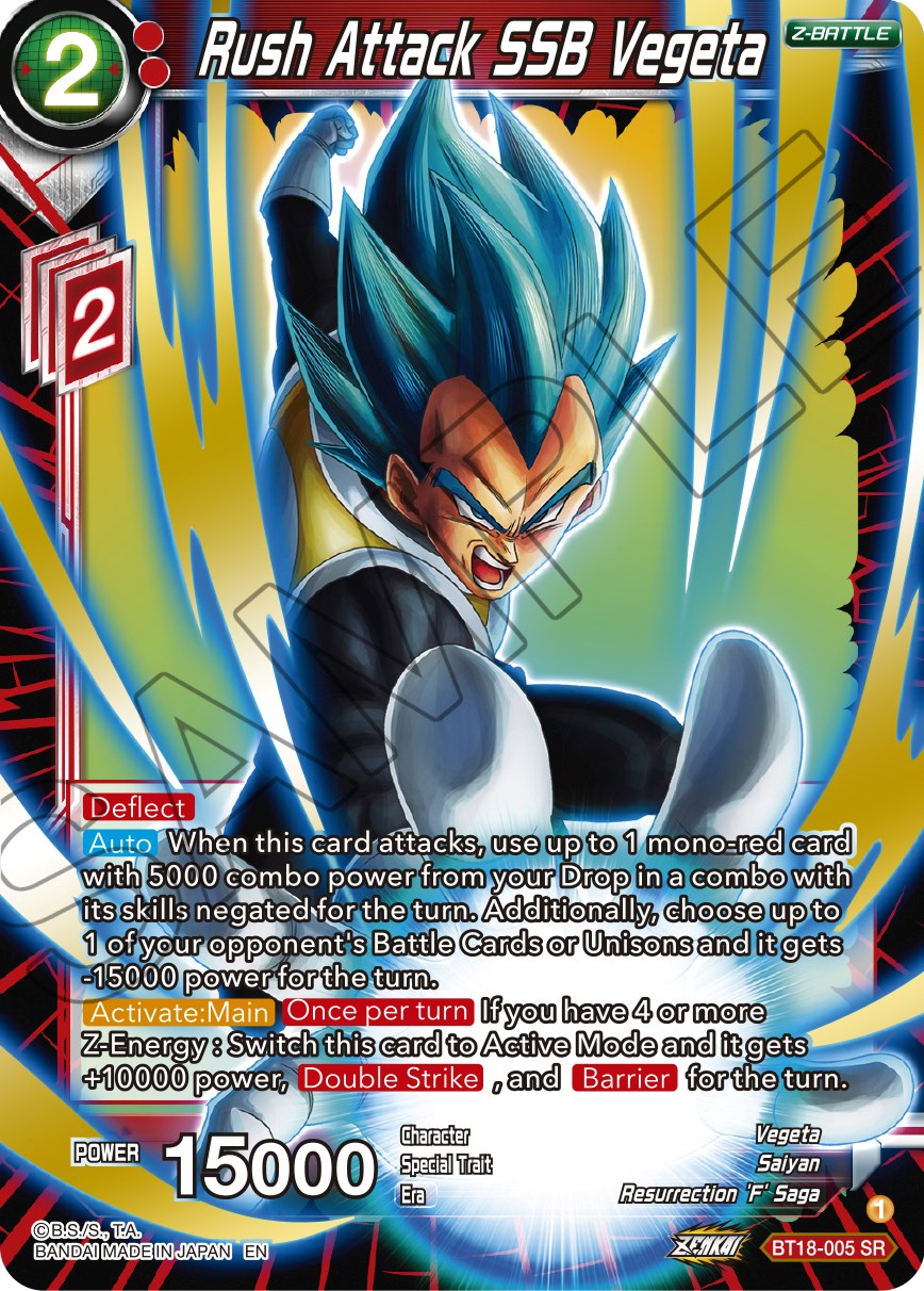 Rush Attack SSB Vegeta (BT18-005) [Dawn of the Z-Legends] | Good Games Adelaide SA