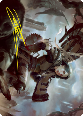 Sawblade Slinger Art Card (Gold-Stamped Signature) [Innistrad: Crimson Vow Art Series] | Good Games Adelaide SA