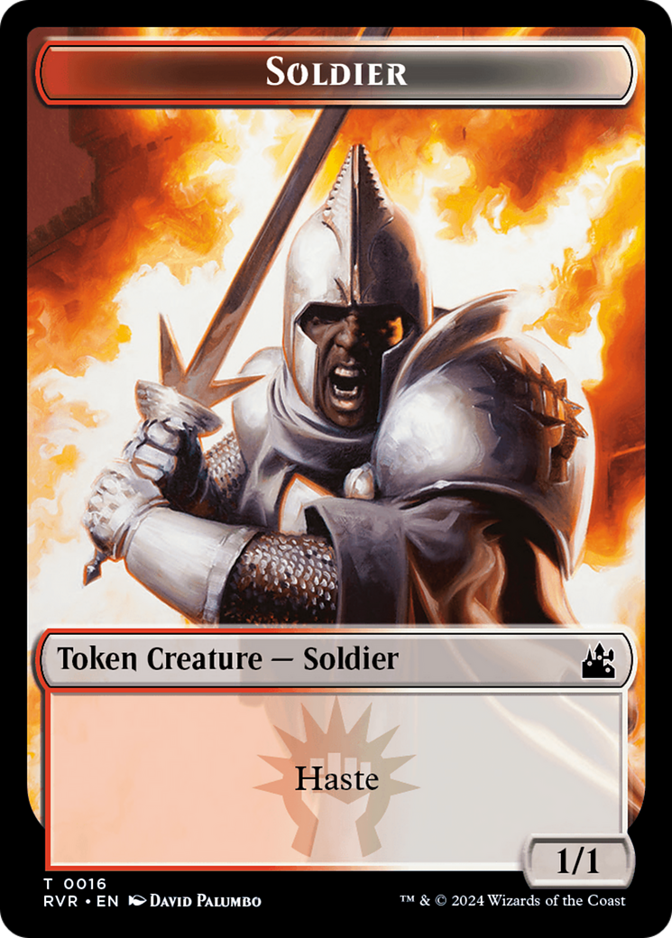 Elf Knight // Soldier Double-Sided Token [Ravnica Remastered Tokens] | Good Games Adelaide SA