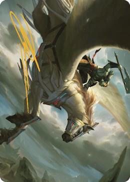 Cleaving Skyrider Art Card Gold Stamped Signature 5 (Art Series: Dominaria United)  | Good Games Adelaide SA