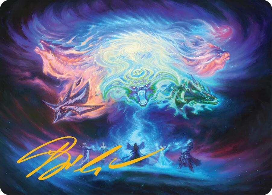 Call the Spirit Dragons Art Card 21 54 Gold Stamped Signature 21 (Art Series: Tarkir: Dragonstorm)  | Good Games Adelaide SA