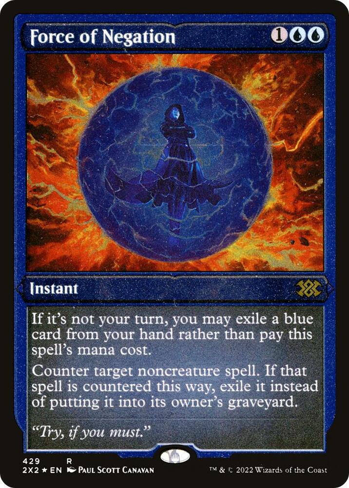 Force of Negation Foil Etched 429 (Double Masters 2022)  - Foil | Good Games Adelaide SA