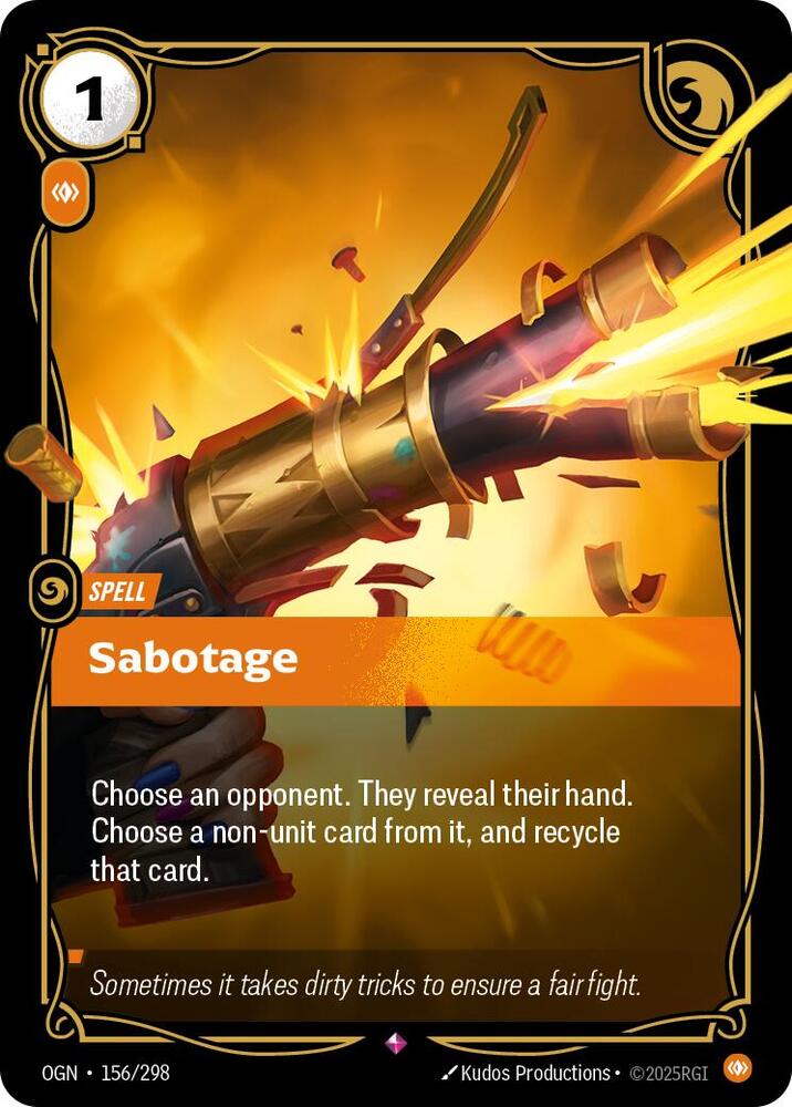 Sabotage 156/298 (Origins)  - Foil | Good Games Adelaide SA