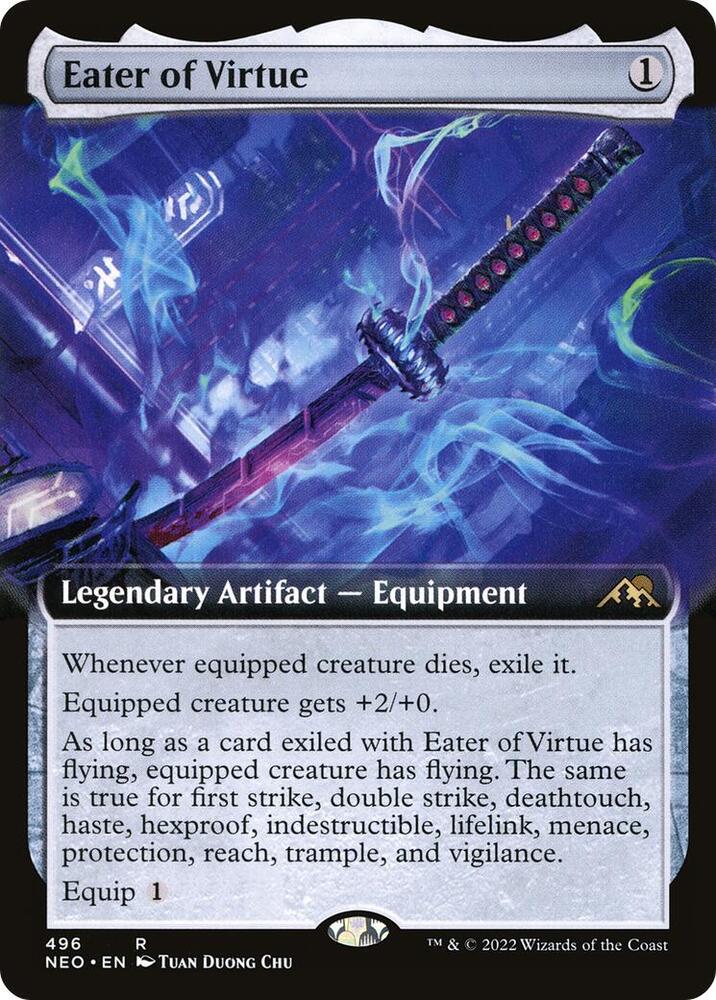 Eater of Virtue 496 (Kamigawa: Neon Dynasty)  - Extended Art | Good Games Adelaide SA